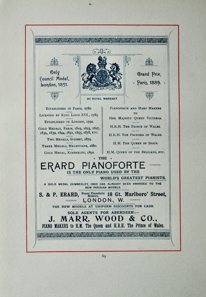 Marr, J., Wood & Co., Piano Makers to H.M. The Queen and H.R.H. The Prince of Wales. 1894.