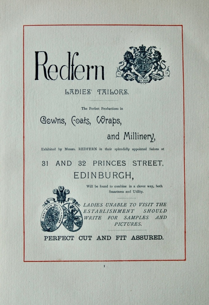 "Redfern," Ladies Tailors.  31 & 32 Princes Street, Edinburgh. 1894.