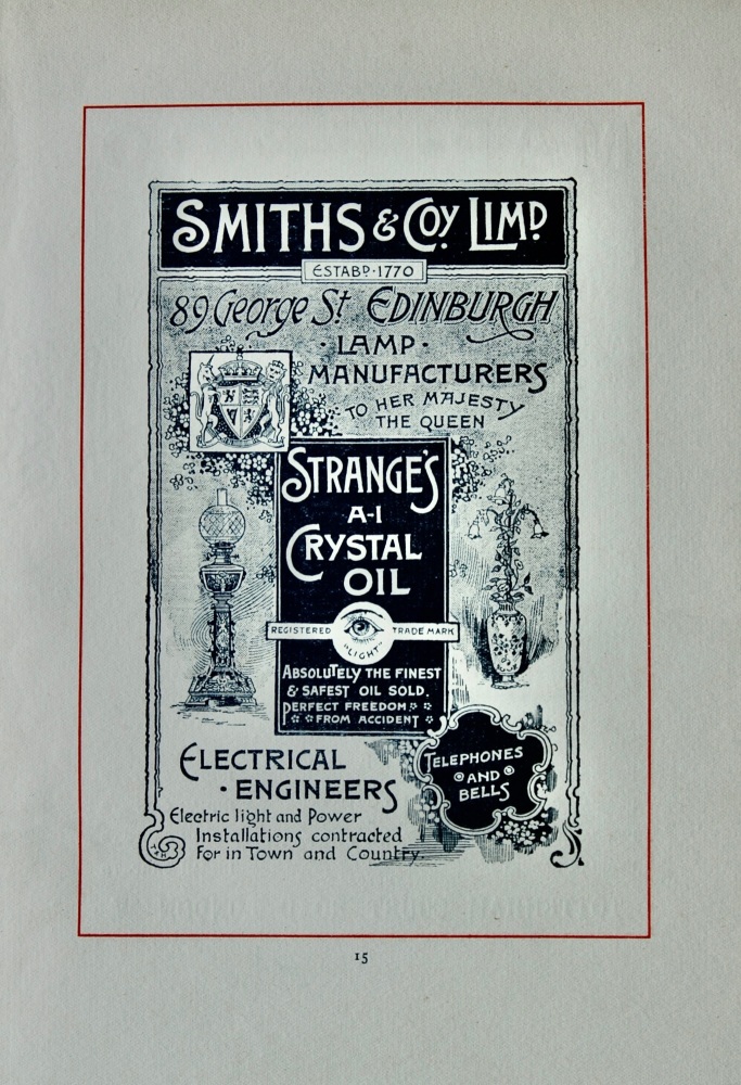 Smiths & Coy. Limited. Electrical Engineers. 89 George Street, Edinburgh.  1894.