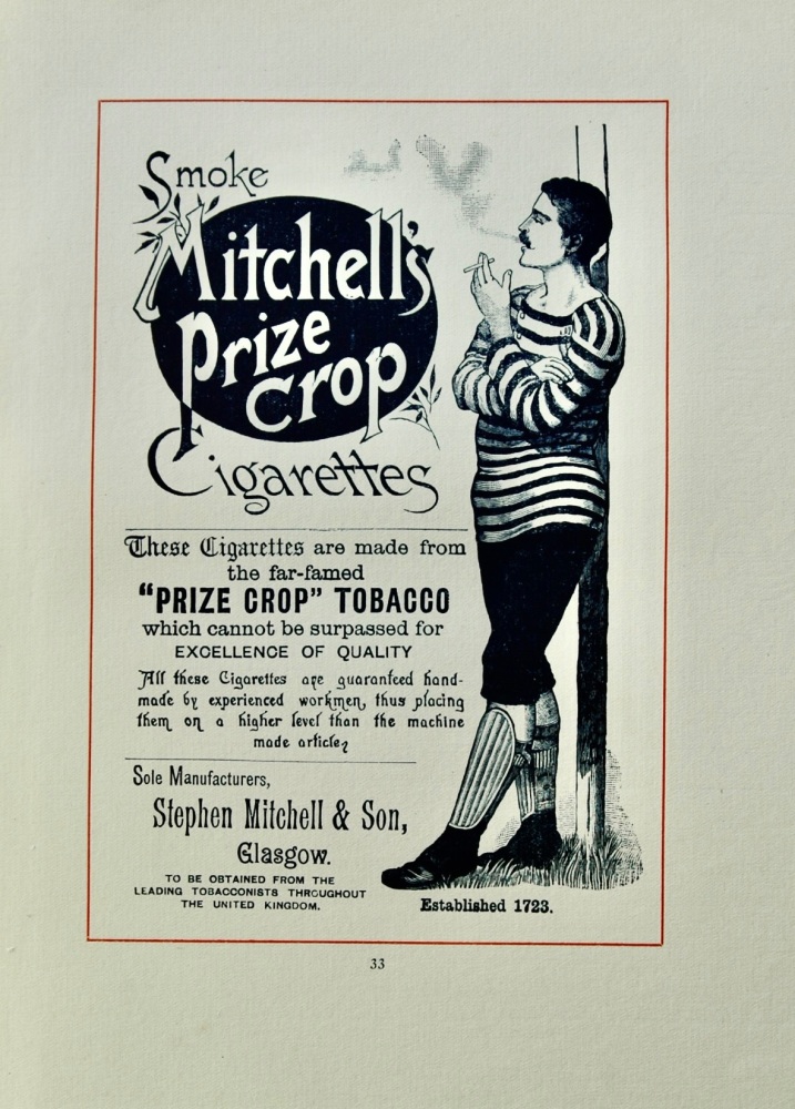 Stephen Mitchell & Son, Glasgow. (Mitchell's Prize Crop Cigarettes.) 1894.
