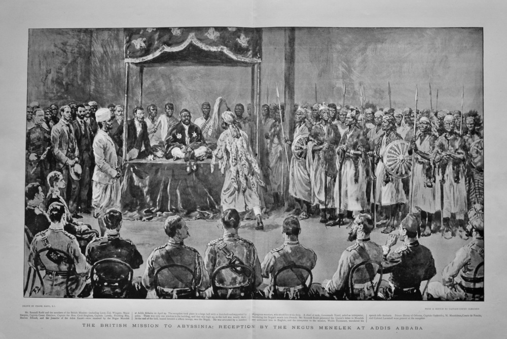 The British Mission to Abyssinia :  Reception by the Negus Menelek at Addis