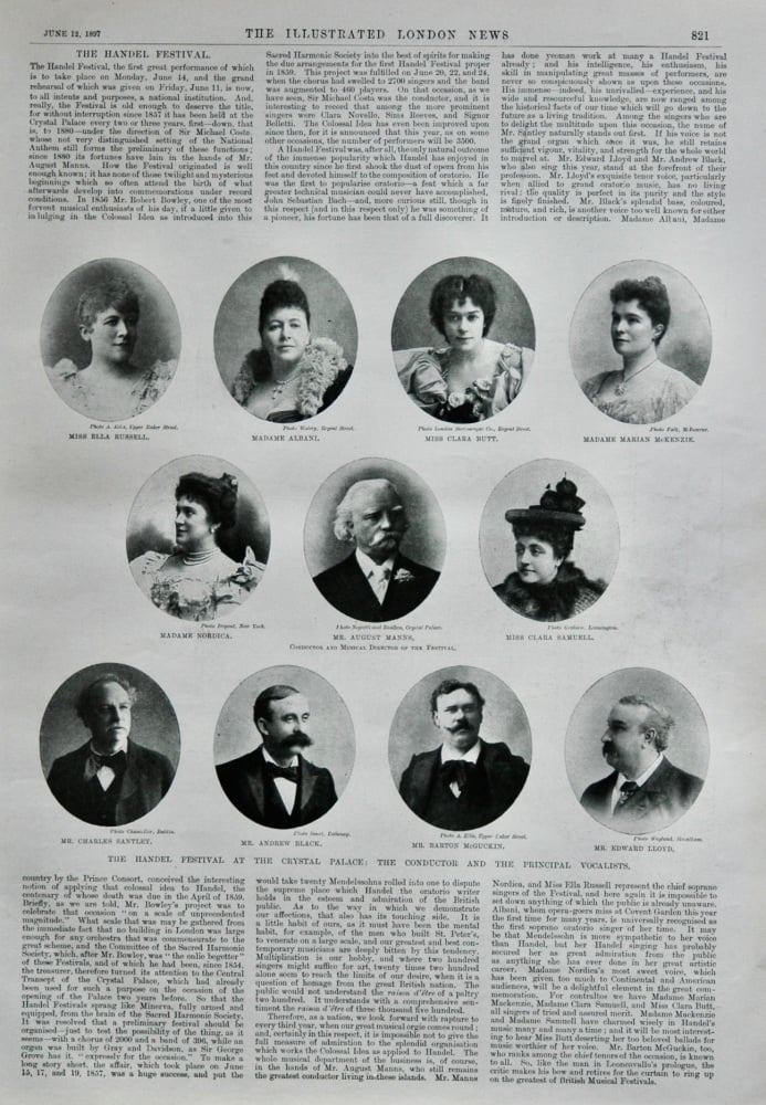 The Handel Festival at the Crystal Palace.  1897.