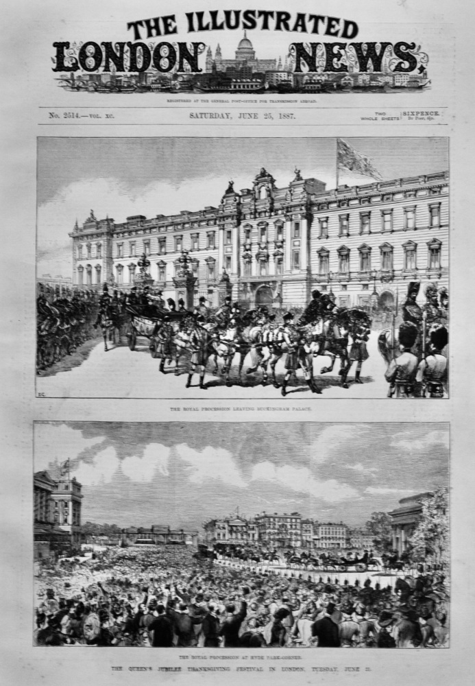The Queen's Jubilee Thanksgiving Festival in London, Tuesday, June 21st, 1887.
