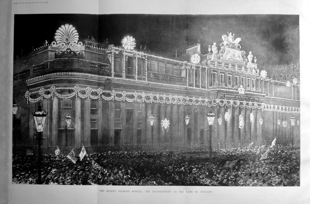 The Queen's Diamond Jubilee :  The Illuminations at the Bank of England.  1