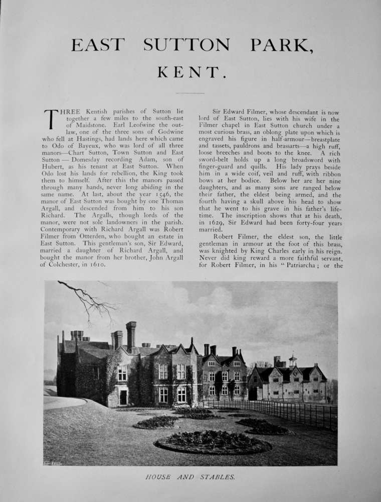 East Sutton Park, Kent.  1907.