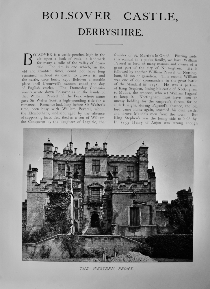 Bolsover Castle,  Derbyshire.  1907.