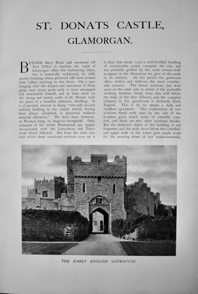 St. Donats Castle, Glamorgan.  1907.