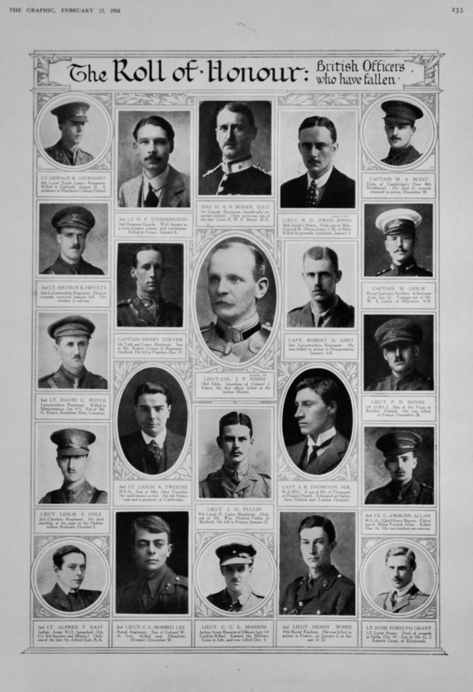 The Roll of Honour.  February 12th, 1916.