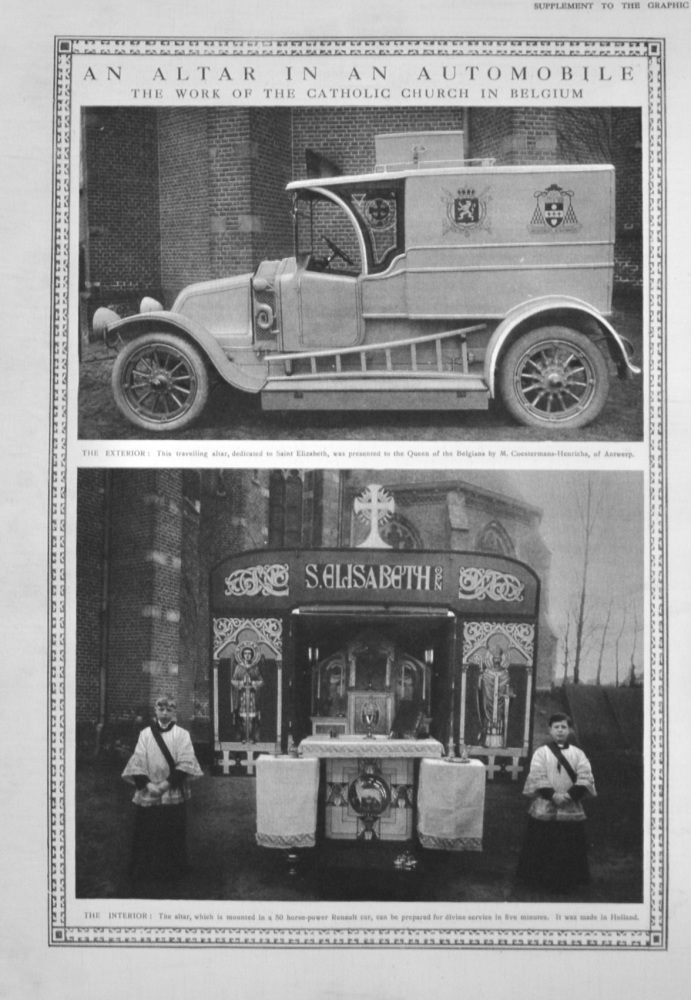 An Altar in an Automobile :  The Work of the Catholic Church in Belgium.  1916.