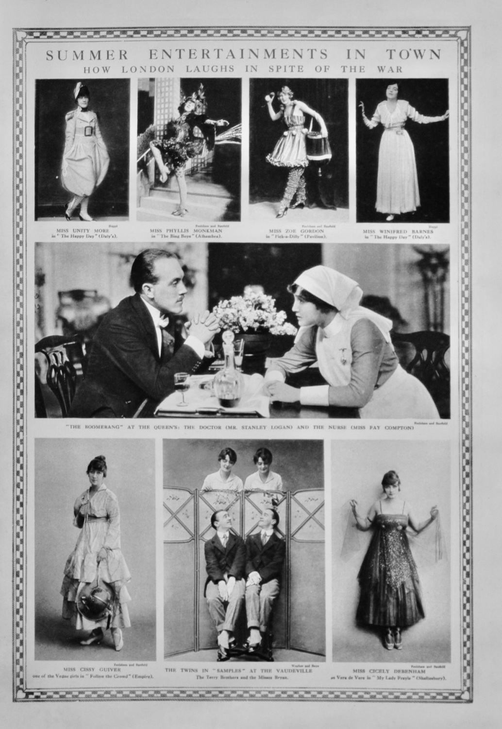 Summer Entertainments in To'wn :  How London Laughs in Spite of the War.  1