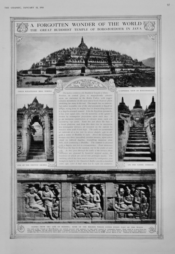 A Forgotten Wonder of the World :  The Great Buddhist Temple of Boro-Bordoer in Java.  11916.