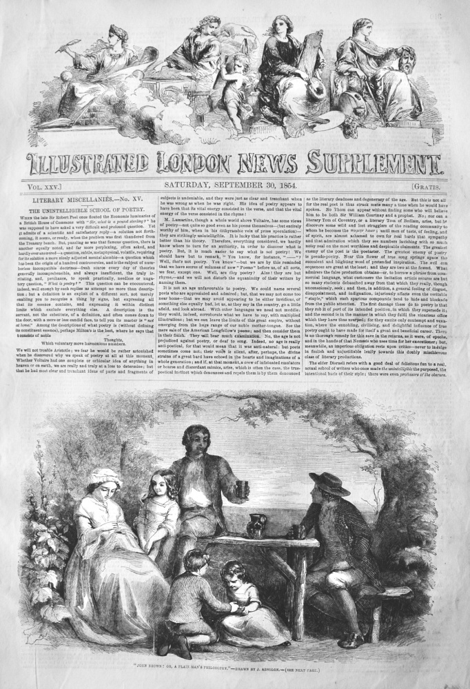 Illustrated London News, September 30th, 1854.  (Supplement).
