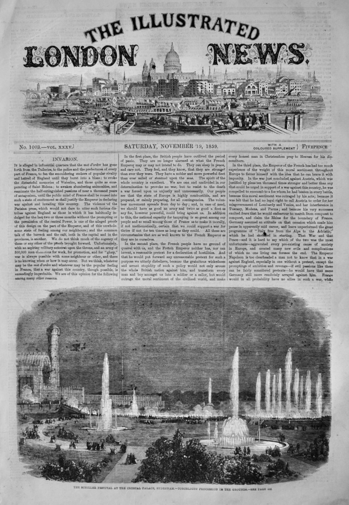 Illustrated London News, November 19th, 1859.