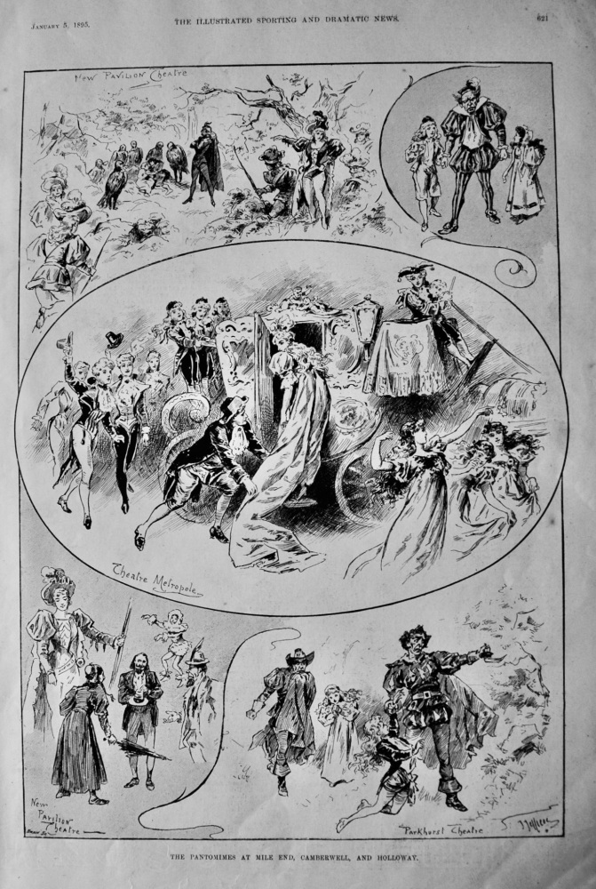 The Pantomimes at Mile End, Camberwell, and Holloway.  1895.