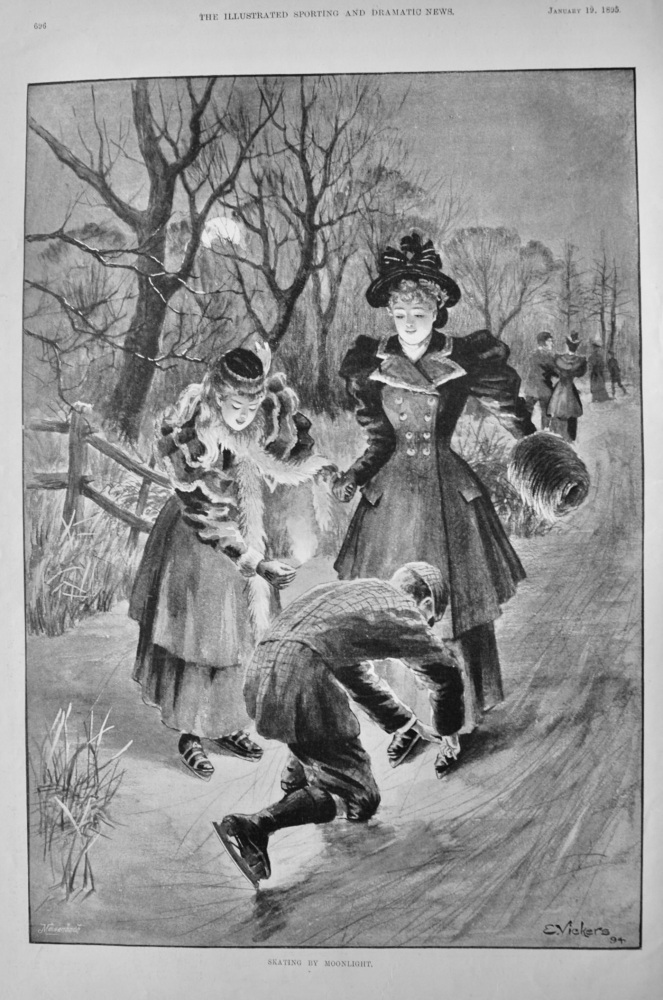 Skating by Moonlight.  1895.