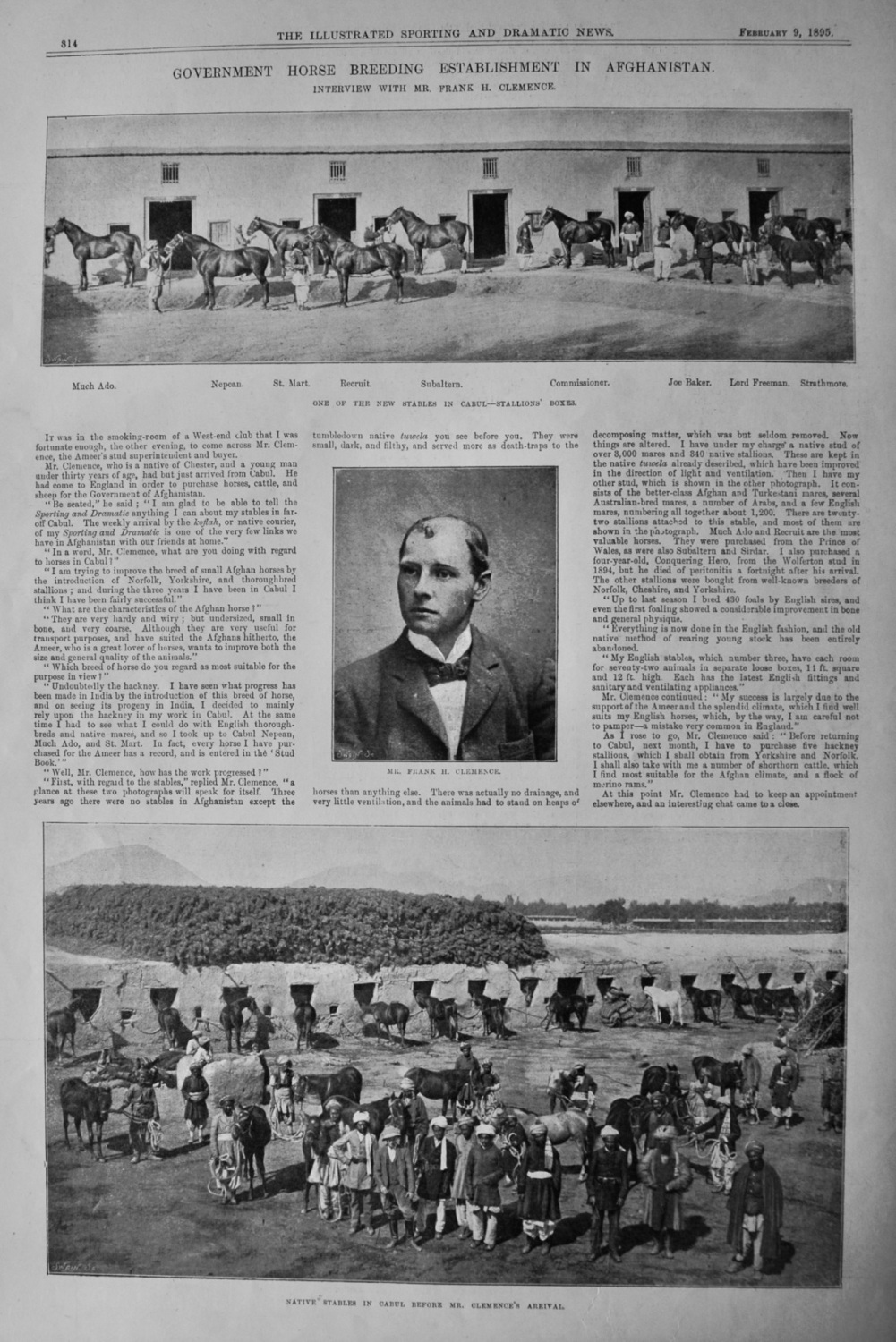 Government Horse Breeding Establishment in Afghanistan.  1895.