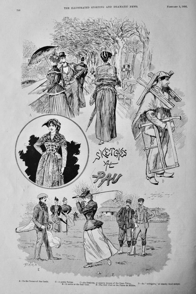 Sketches at Pau.  1895.
