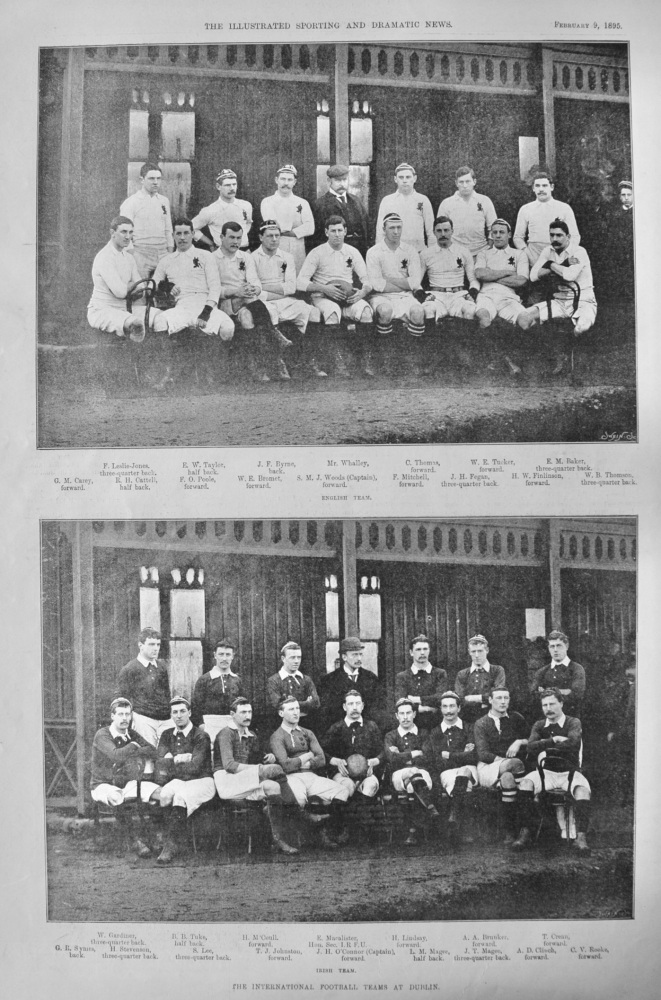 International Football Teams at Dublin.  1895.