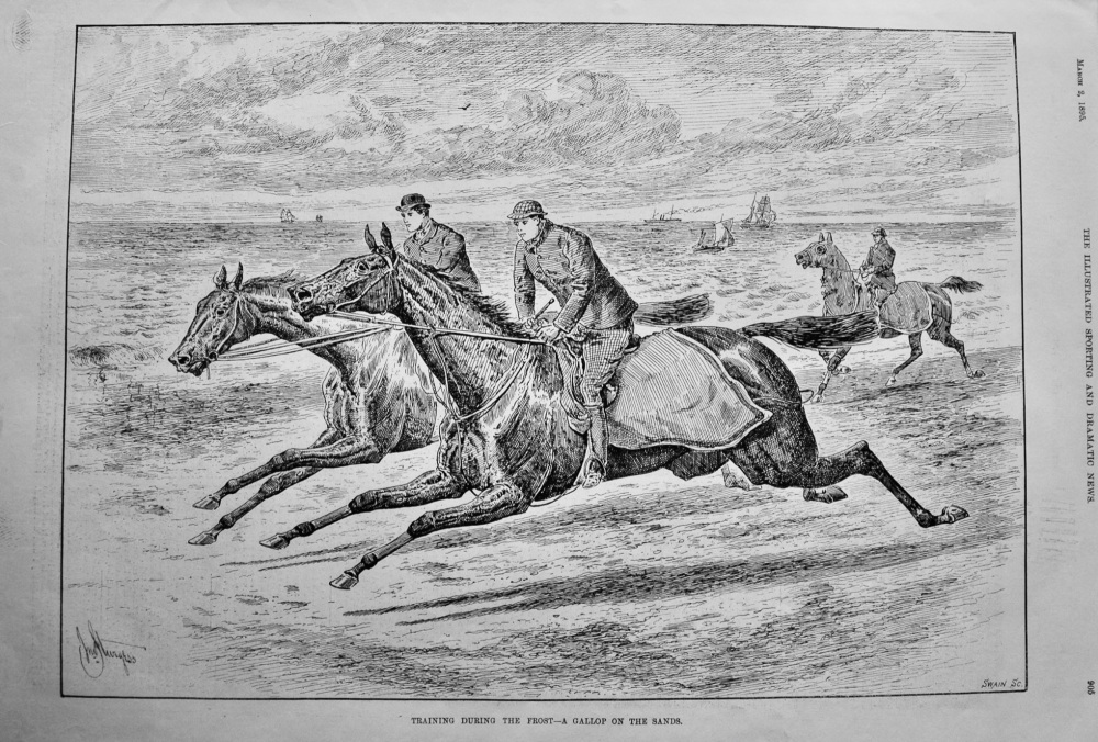 Training During the Frost - A Gallop on the Sands.  1895.