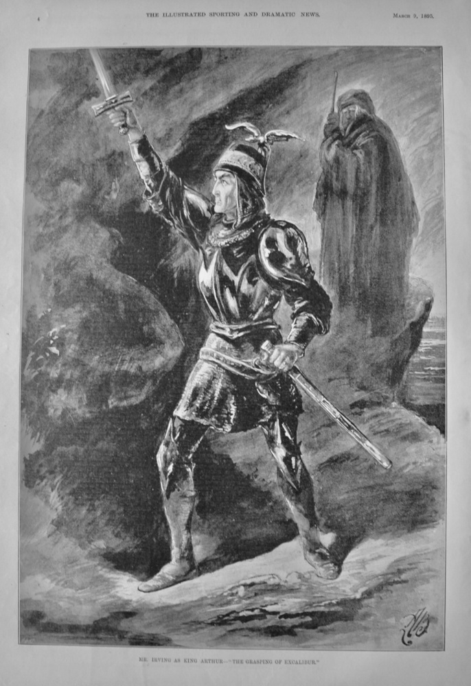 Mr. Irving as King Arthur- "The Grasping of Excalibur."  1895.