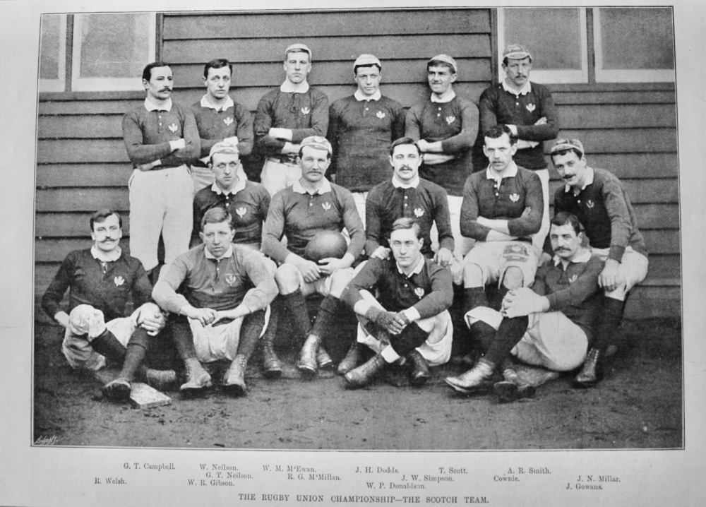 The Rugby Union Championship - The Scotch Team.  1895.