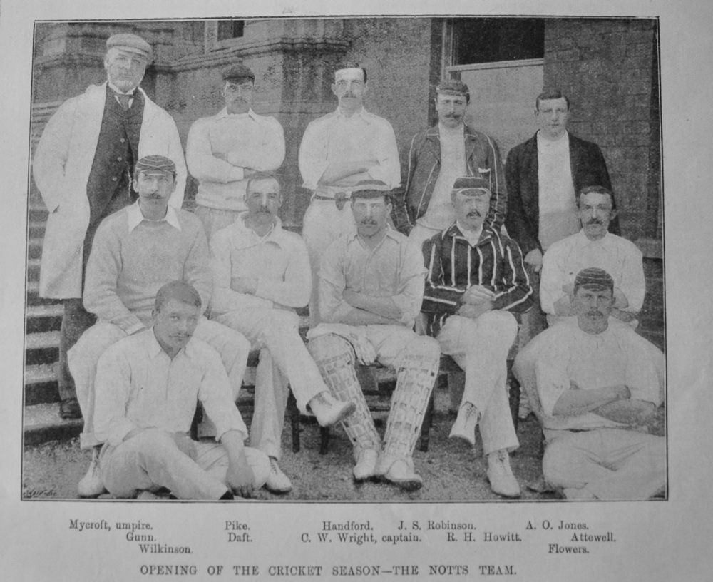 Opening of the Cricket Season - The Notts Team.  1895.