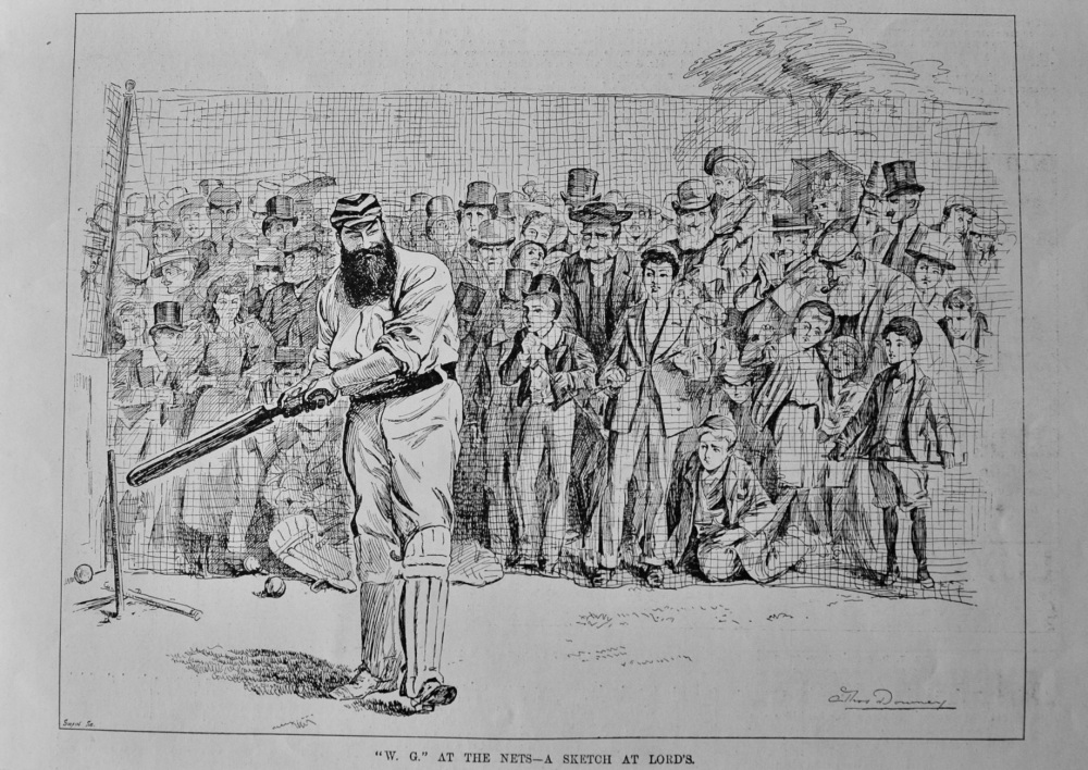 "W. G." at the Nets- A Sketch at Lord's.  1895.