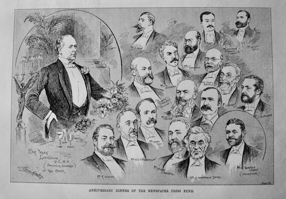 Anniversary Dinner of the Newspaper Press Fund.  1895.