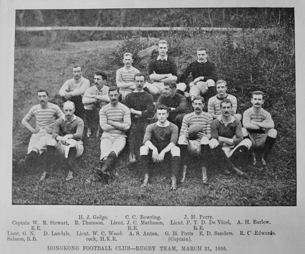 Hongkong Football Club - Rugby Team, March 21st, 1895.