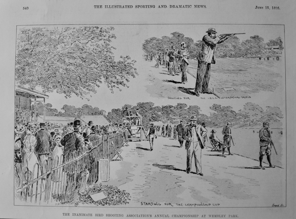 The Inanimate Bird Shooting Association's Annual Championship at Wembley Park.  1895.