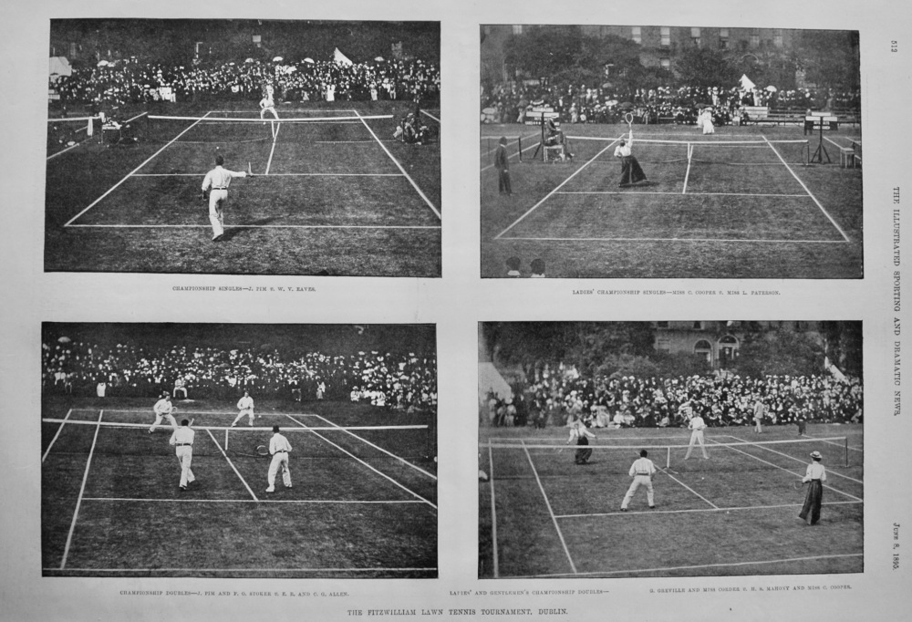 The Fitzwilliam Lawn Tennis Tournament, Dublin.  1895.