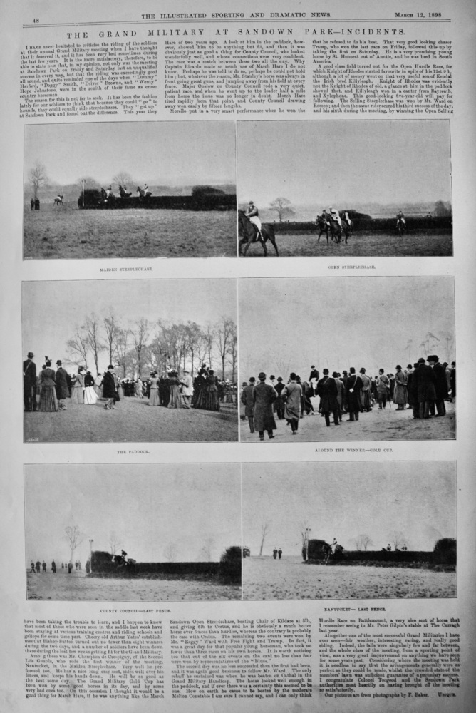 The Grad Military at Sandown Park - Incidents.  1898.