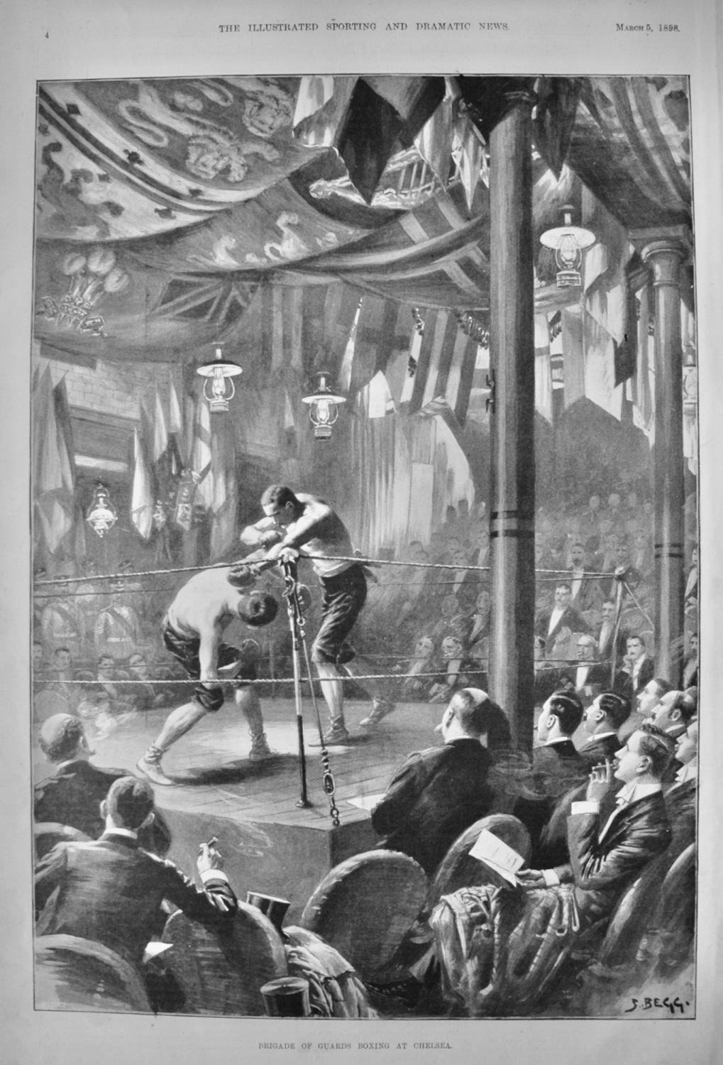 Brigade of Guards Boxing at Chelsea.  1898.