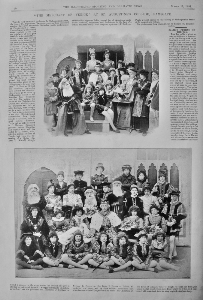 "The Merchant of Venice." at St. Augustine's College, Ramsgate.  1898.