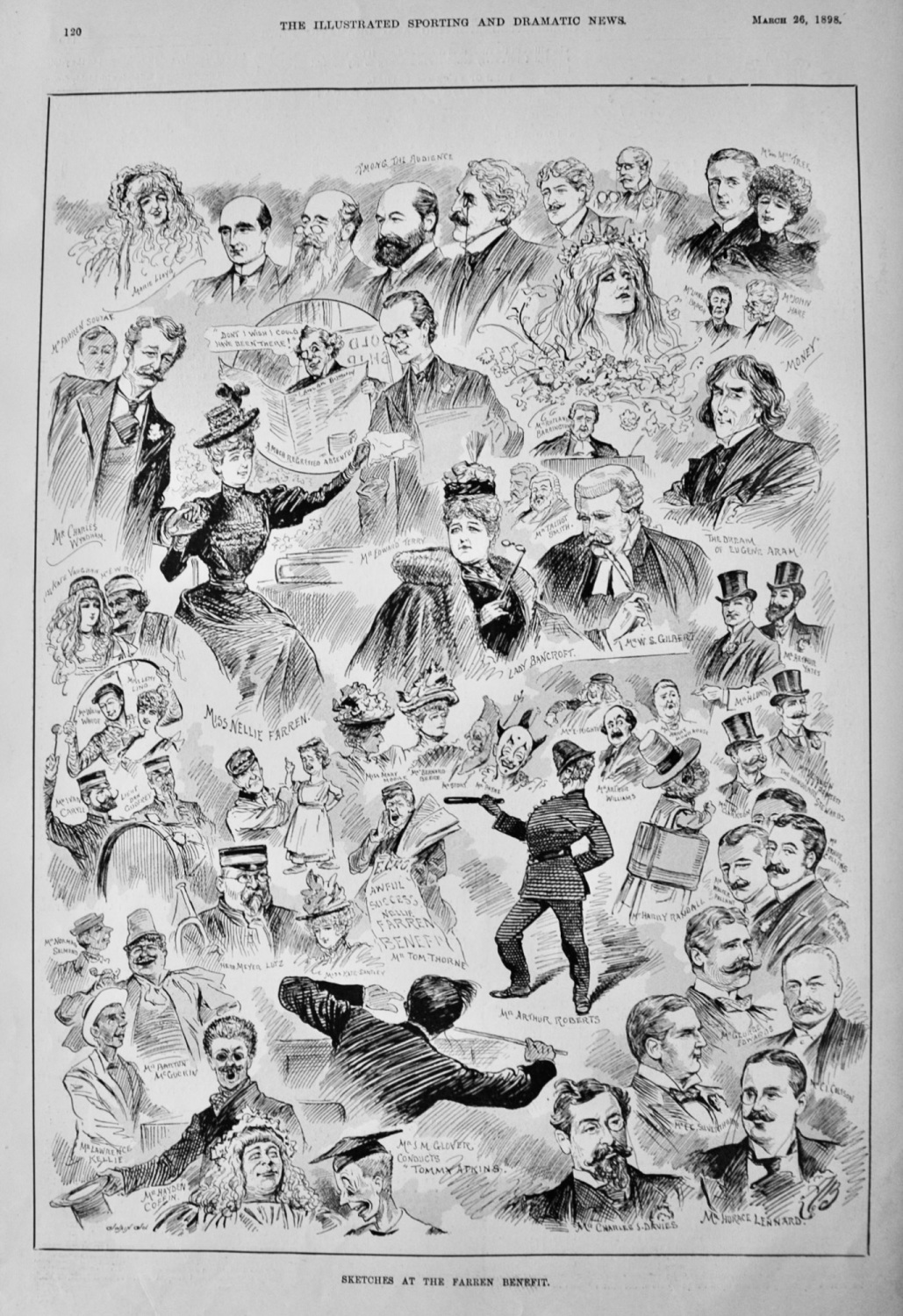 Sketches at the Farren Benefit.  (For the Actress Miss Nellie Farren). 1898