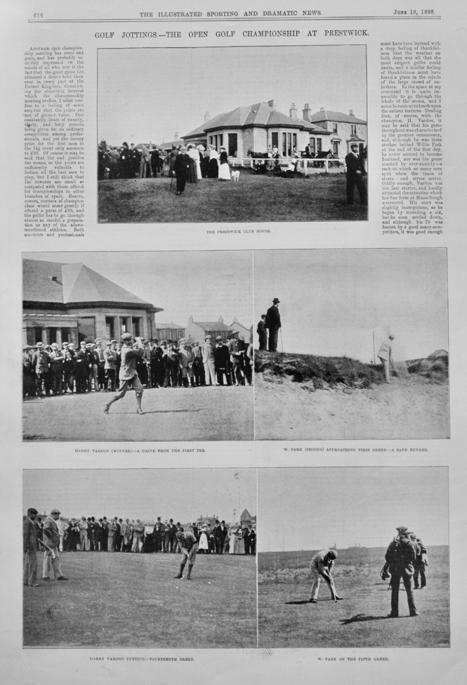 Golf Jottings.- The Open Golf Championship at Prestwick.  1898.