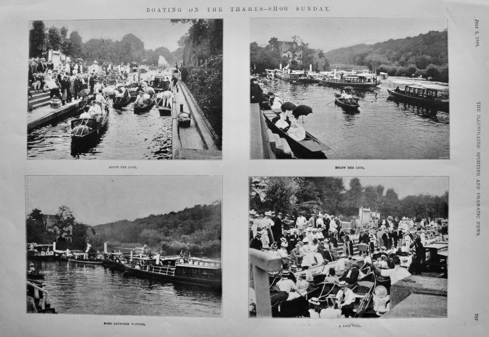 Boating on the Thames- Show Sunday.  1898.