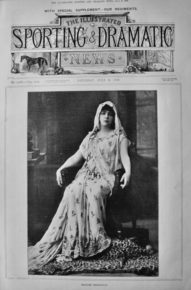 Madame Bernhardt.  (Actress).  1898.