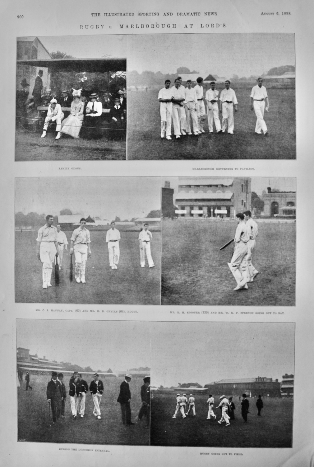 Rugby  v.  Marlborough at Lord's.  (Cricket)  1898.