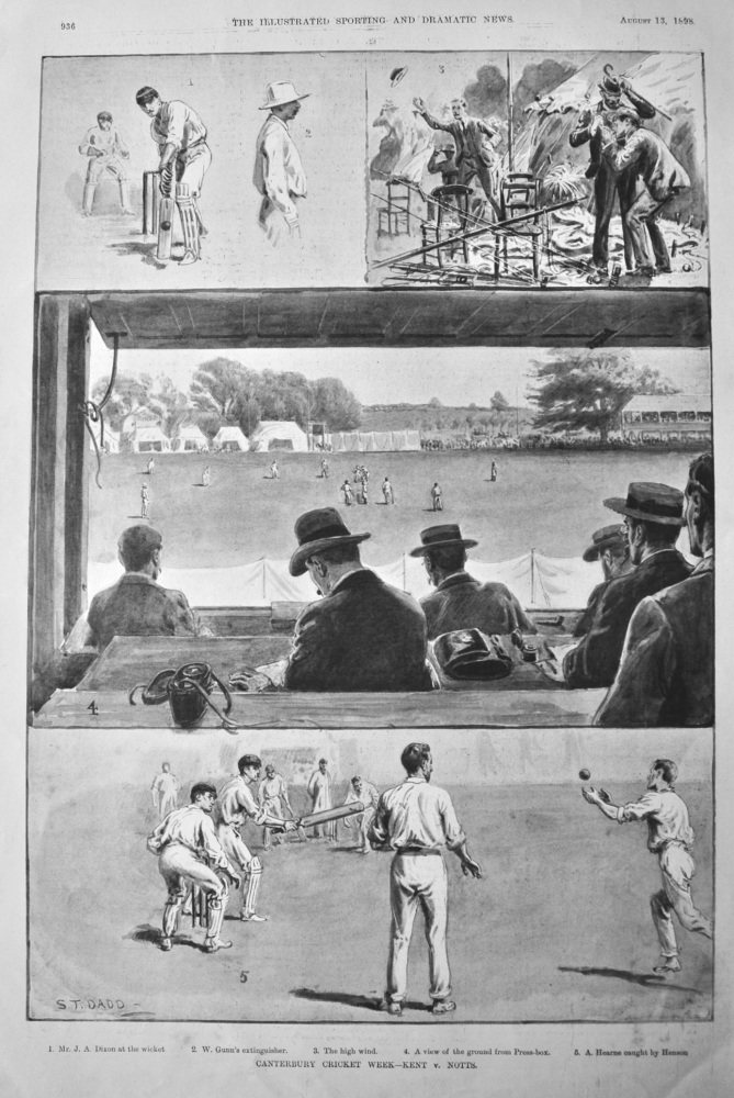 Canterbury Cricket Week-  Kent  v.  Notts.  1898.