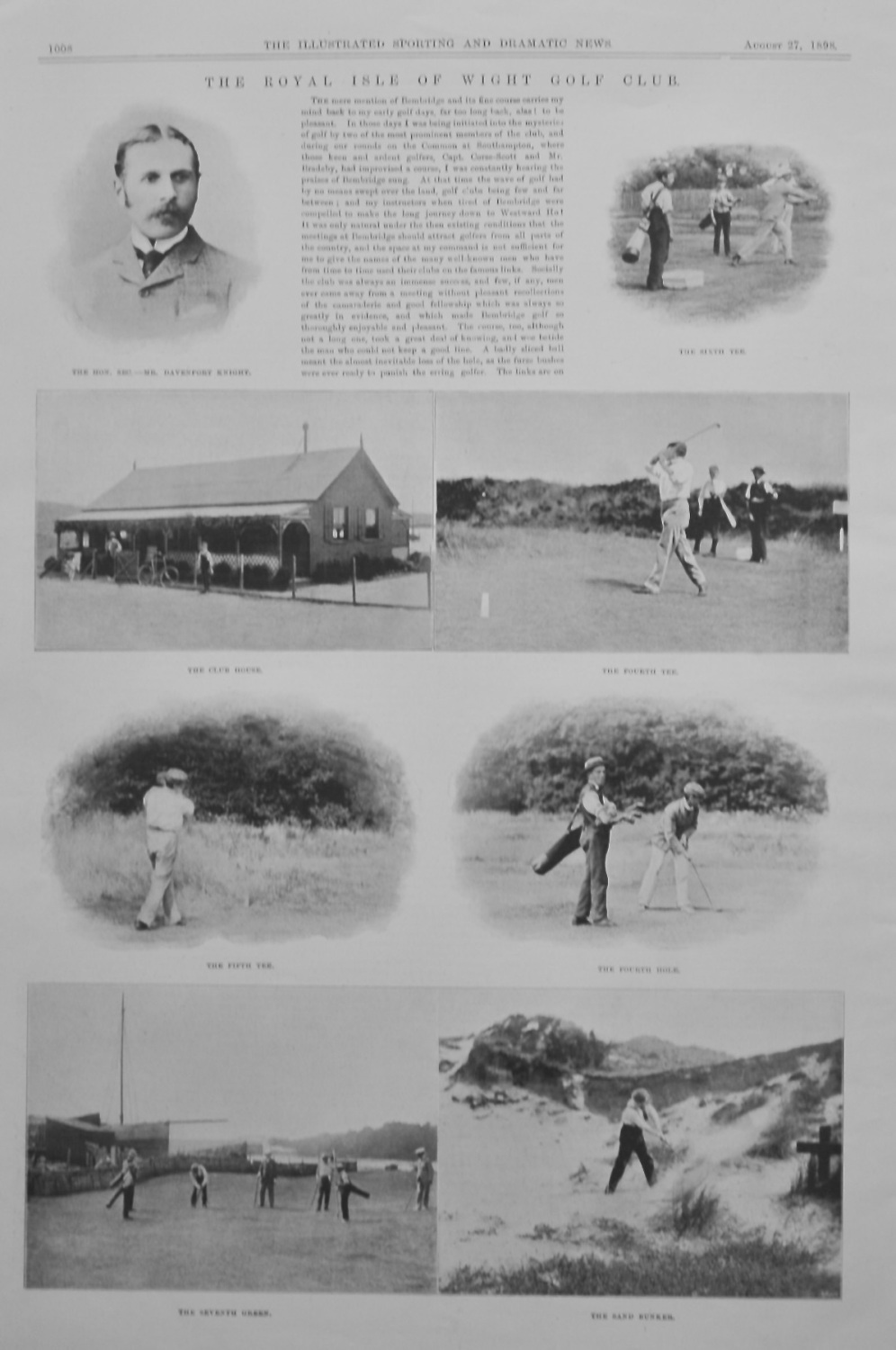 The Royal Isle of Wight Golf Club.  1898.