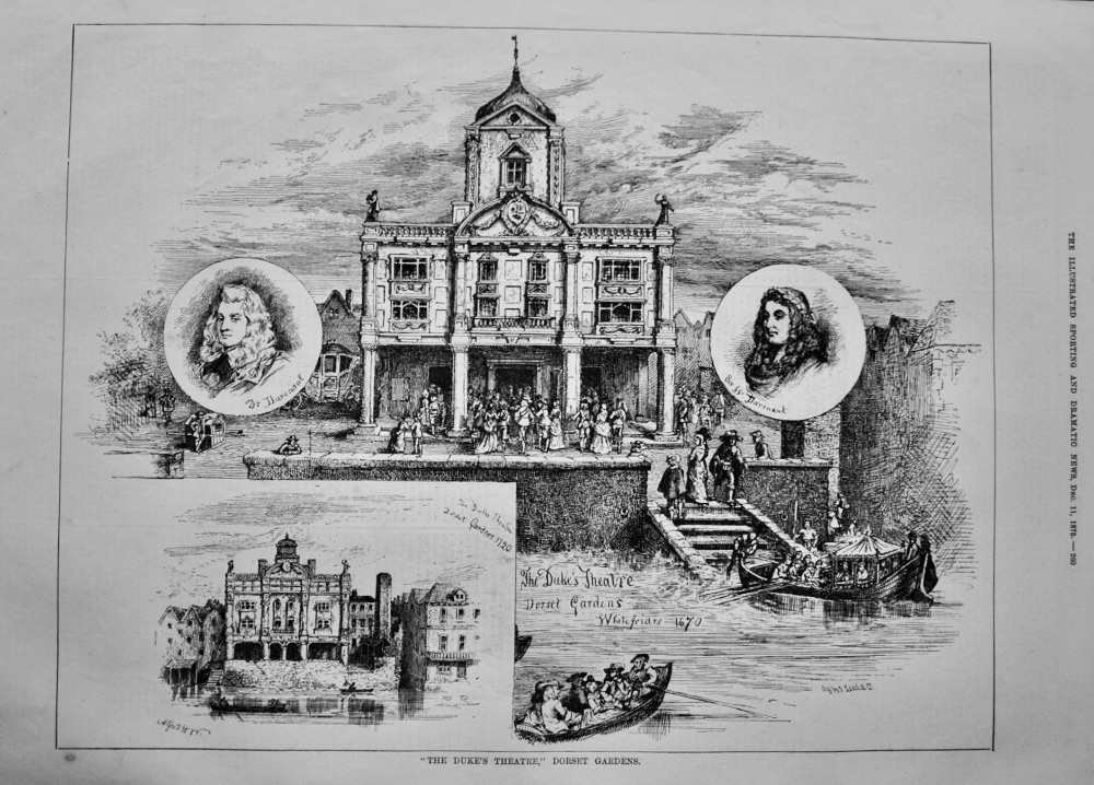 The Duke's Theatre. Dorset Gardens. Quality Antique Prints