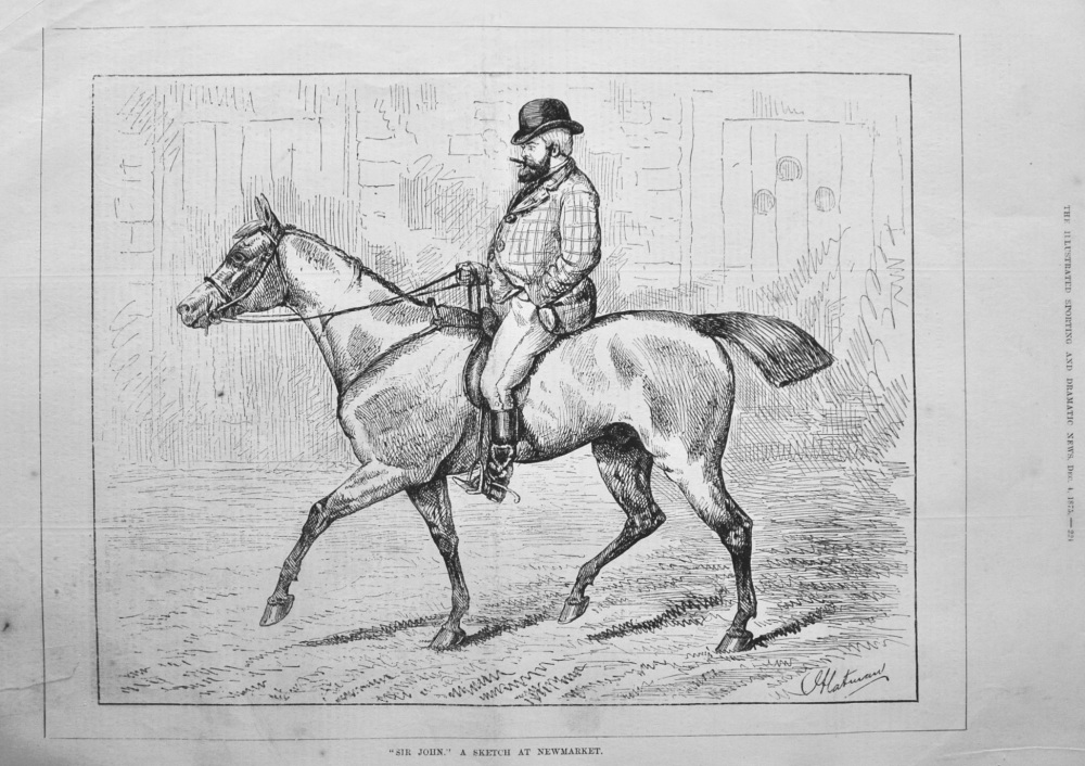 "Sir John" a Sketch at Newmarket.  1875.  (Sir John Astley).
