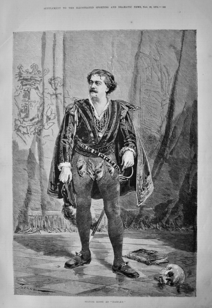 Signor Rossi as "Hamlet."  1875.