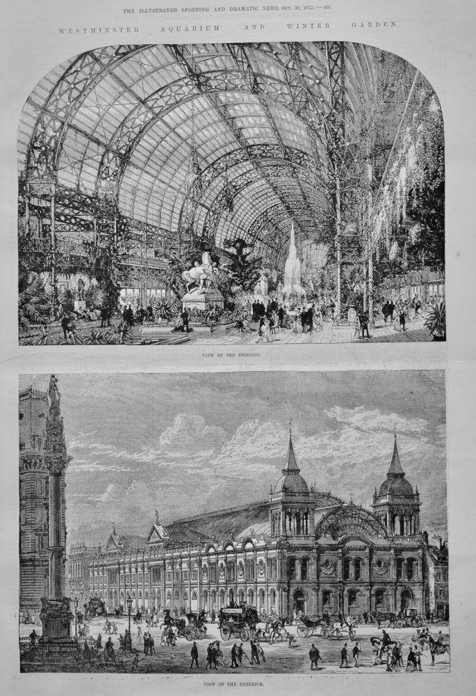 Westminster Aquarium and Winter Garden.  1875.