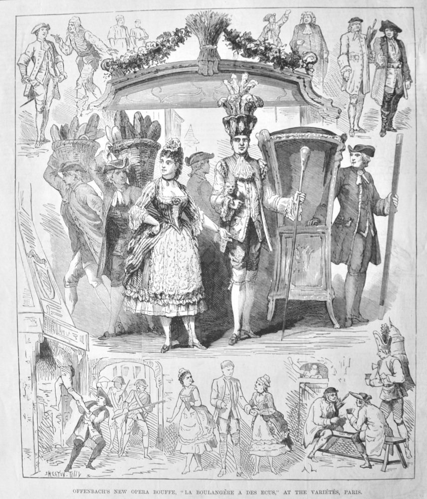 Offenbach's New Opera Bouffe,  "La Boulangère A Des Ecus," At the Varietes, Paris.  1875.