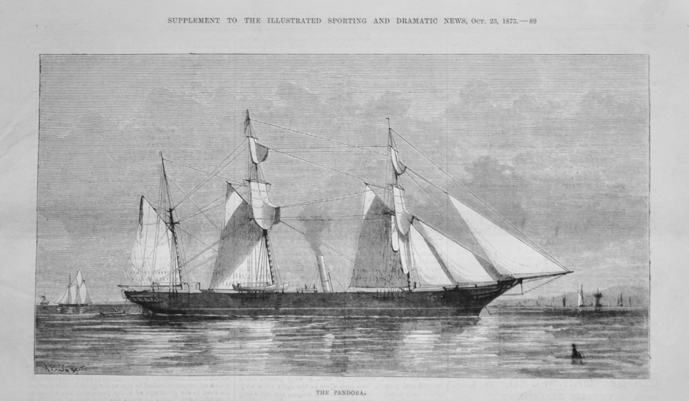 The Pandora. (Sailing Ship)  1875.