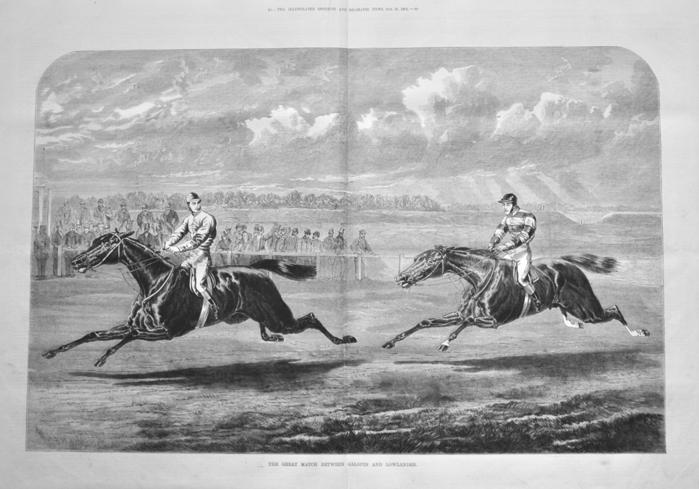 The Great Match between Galopin and Lowlander.  1875. (Horseracing)
