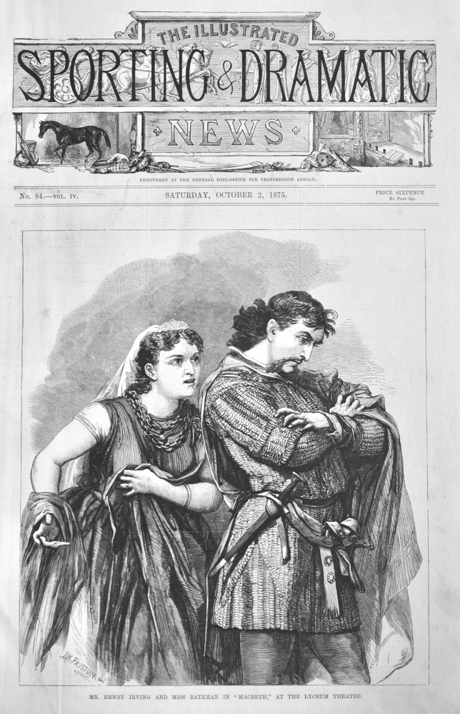 Mr. Henry Irving and Miss Bateman in "Macbeth," at the Lyceum Theatre.  1875.