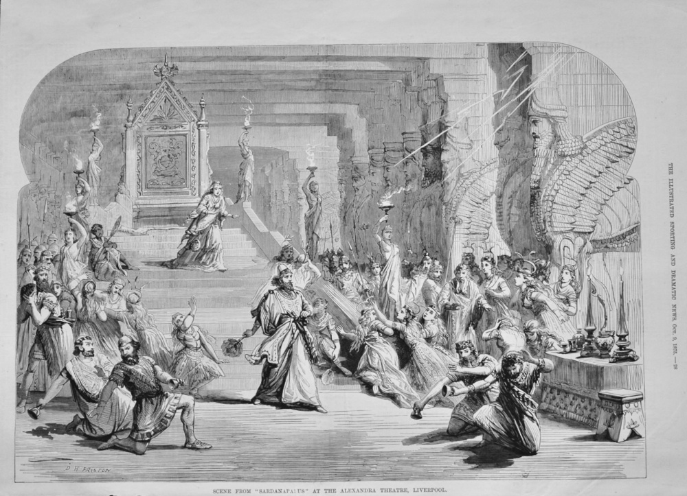 Scene from "Sardanapalus" at the Alexandra Theatre, Liverpool.  1875.